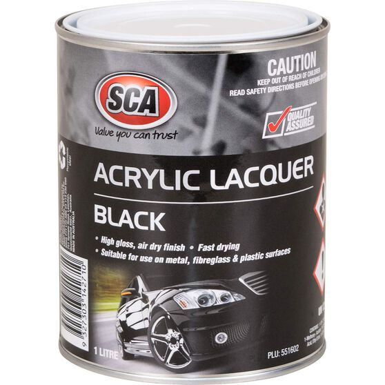 SCA Acrylic Paint, Black - 1 Litre, , scaau_hi-res