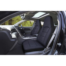 SCA Leather Look Seat Covers Black, Build-In Headrests, Size 60, Front Pair, Airbag Compatible, , scaau_hi-res