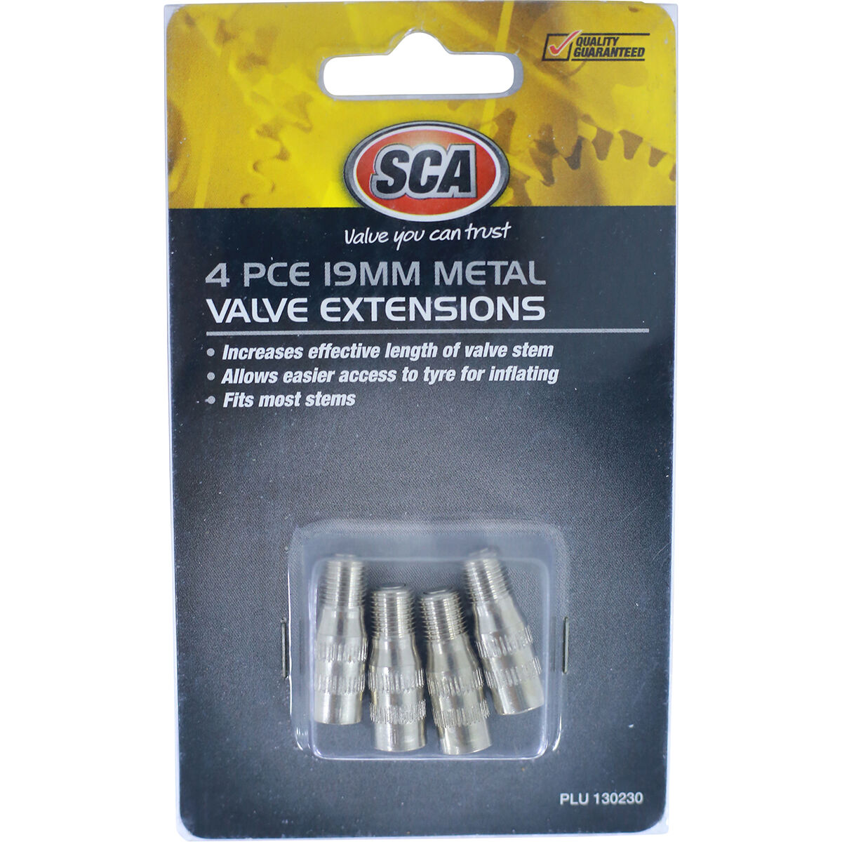SCA Valve Extensions - Metal, 19mm, 4 Piece, , scaau_hi-res