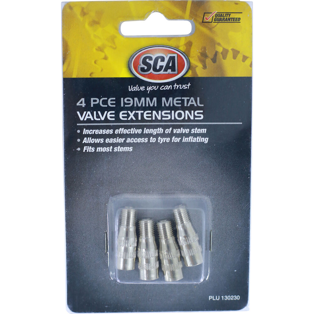 SCA Valve Extensions - Metal, 19mm, 4 Piece
