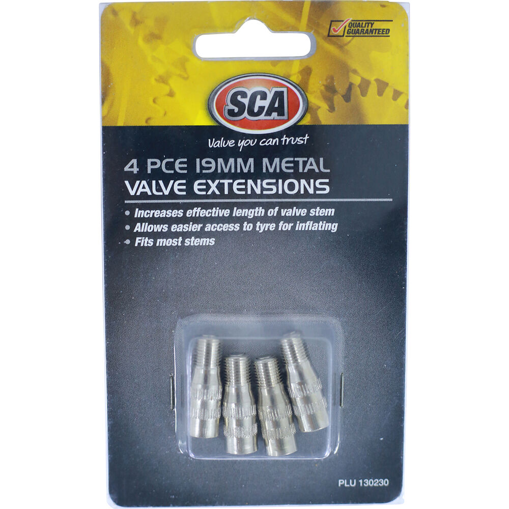 SCA Valve Extensions Metal, 19mm, 4 Piece Supercheap Auto