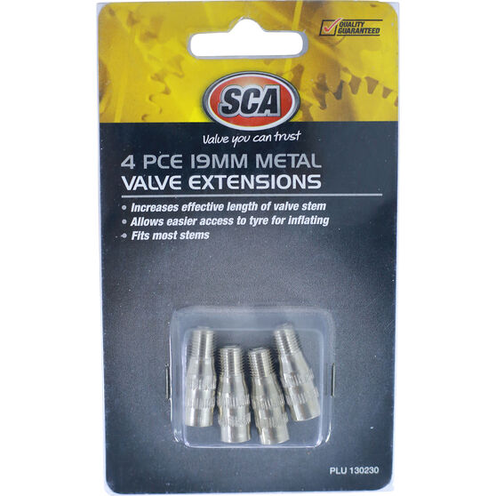 SCA Valve Extensions - Metal, 19mm, 4 Piece, , scaau_hi-res