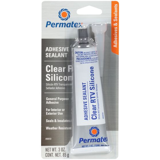 Permatex RTV Silicone Adhesive Sealant - Clear, 85g, , scaau_hi-res