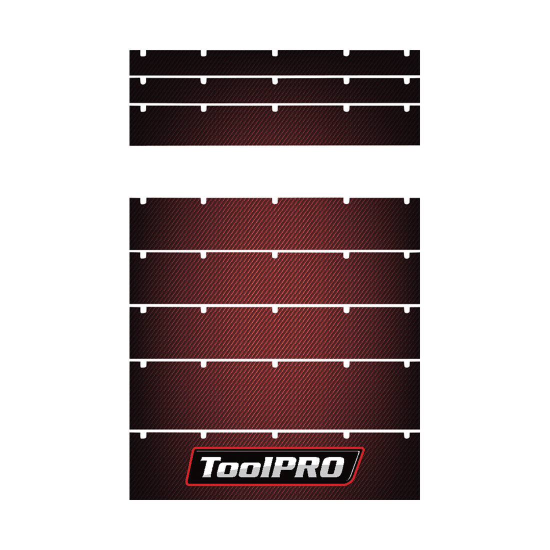 ToolPRO Tool Cabinet Magnetic Fascia Set - Red Carbon Fibre, Suits 26" Chest & 27" Cabinet, , scaau_hi-res