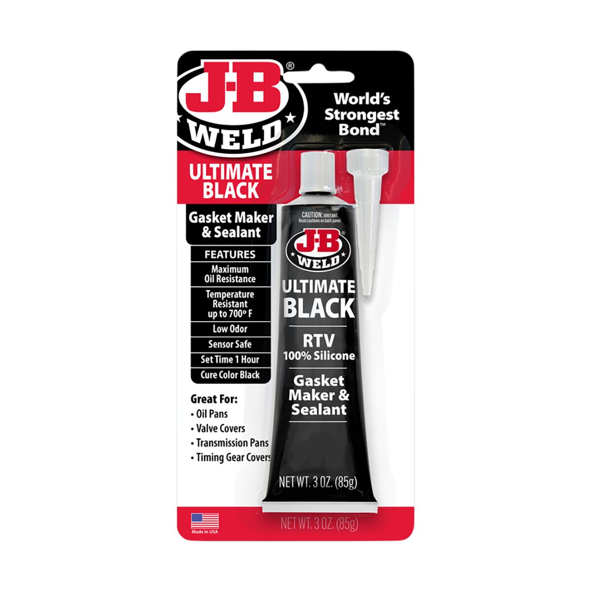 JB Weld Ultimate Black RTV Gasket Maker and Sealant 85g, , scaau_hi-res