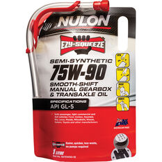 NULON EZY-SQUEEZE Smooth Shift Manual Gearbox & Transaxle Oil - 75W-90, 1 Litre, , scaau_hi-res