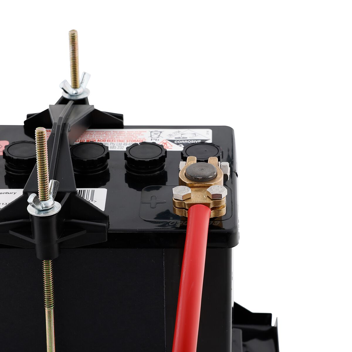 Century Battery Terminal, Forged Brass, Saddle Type - Positive, , scaau_hi-res