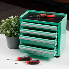 ToolPRO Mini Tool Cabinet 4 Drawer Aqua, , scaau_hi-res