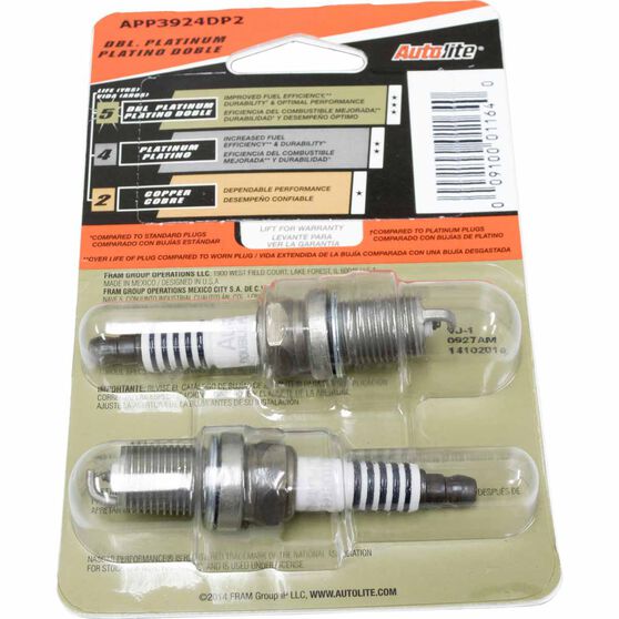 Autolite Double Platinum Spark Plug App3924dp2 2 Pack Supercheap Auto