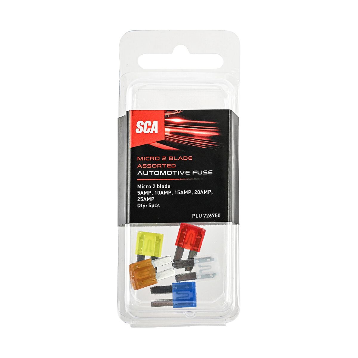 SCA Automotive Fuses - Micro 2 Blade, Assorted, 5 Pack, , scaau_hi-res