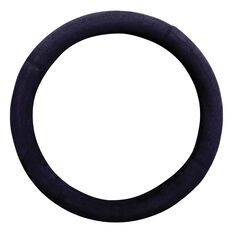 Premium Cloud Suede Steering Wheel Cover -Black 380mm diameter, , scaau_hi-res