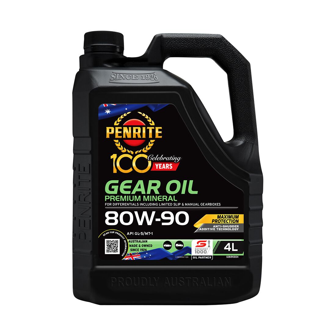 Penrite Premium Mineral Gear Oil - 80W-90 4 Litre, , scaau_hi-res