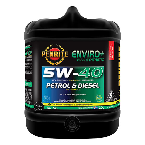 Penrite Enviro+ Engine Oil 5W-40 20 Litre, , scaau_hi-res