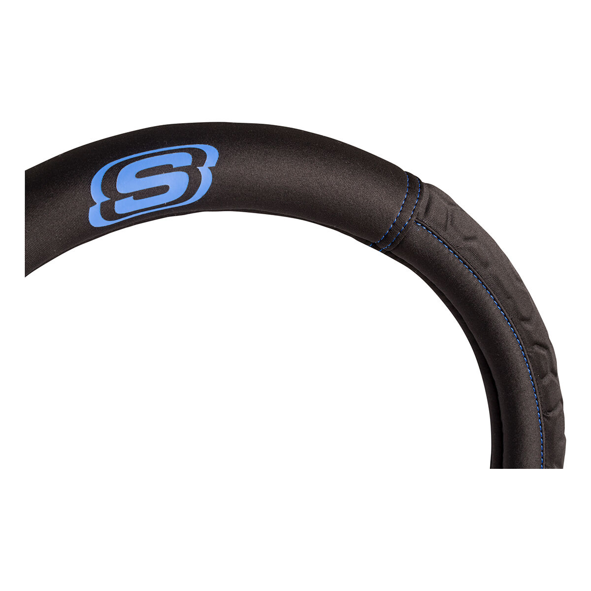 Skechers Gel Memory Foam Steering Wheel Cover Black/Blue 380mm, , scaau_hi-res