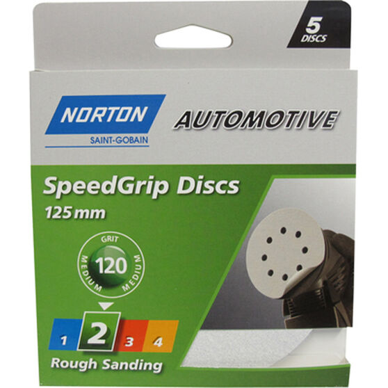 Norton 125mm Speed Grip Disc 120 Grit 5 Pack, , scaau_hi-res