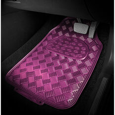 SCA Checkerplate Car Floor Mats PVC Pink Set of 4, , scaau_hi-res