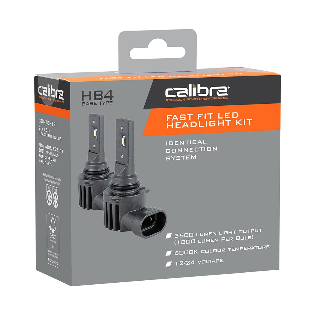 Calibre Fast Fit LED Headlight Conversion Kit - HB4 12/24V, , scaau_hi-res