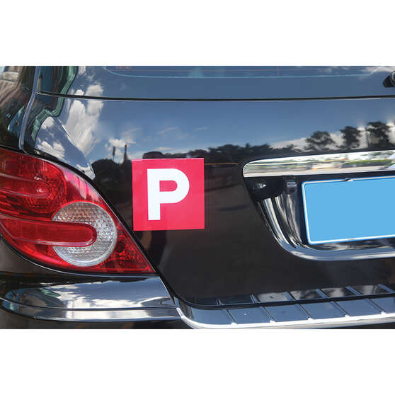 SCA P Plate - Magnetic, Red, VIC/WA, 2 Pack, , scaau_hi-res