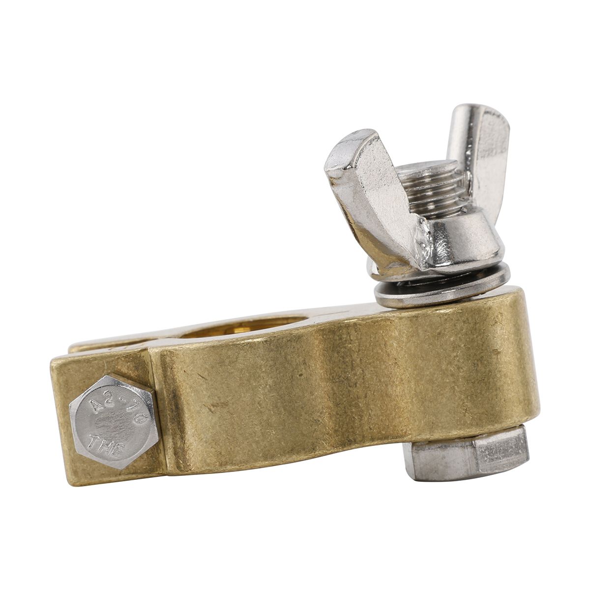 Century Battery Terminal, Forged Brass, Heavy Duty Wingnut Type - Negative, , scaau_hi-res