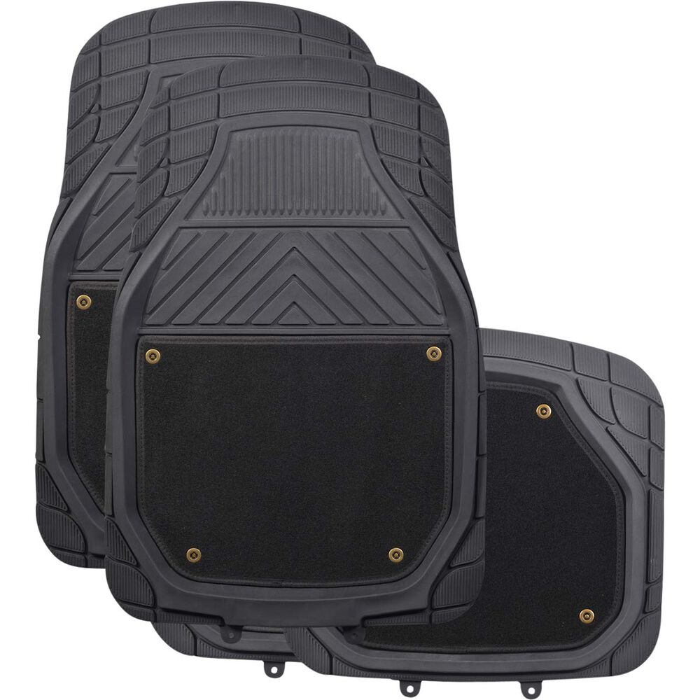 Ridge Ryder Deep Dish Combo Mats Removable Carpet, Black, Set of 4