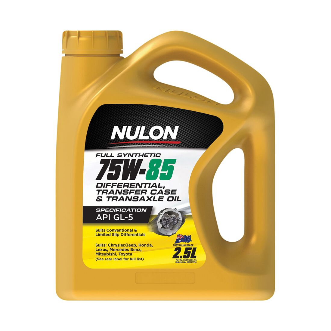 Nulon Gear Oil 75W-85 Full Synthetic 2.5 Litre, , scaau_hi-res