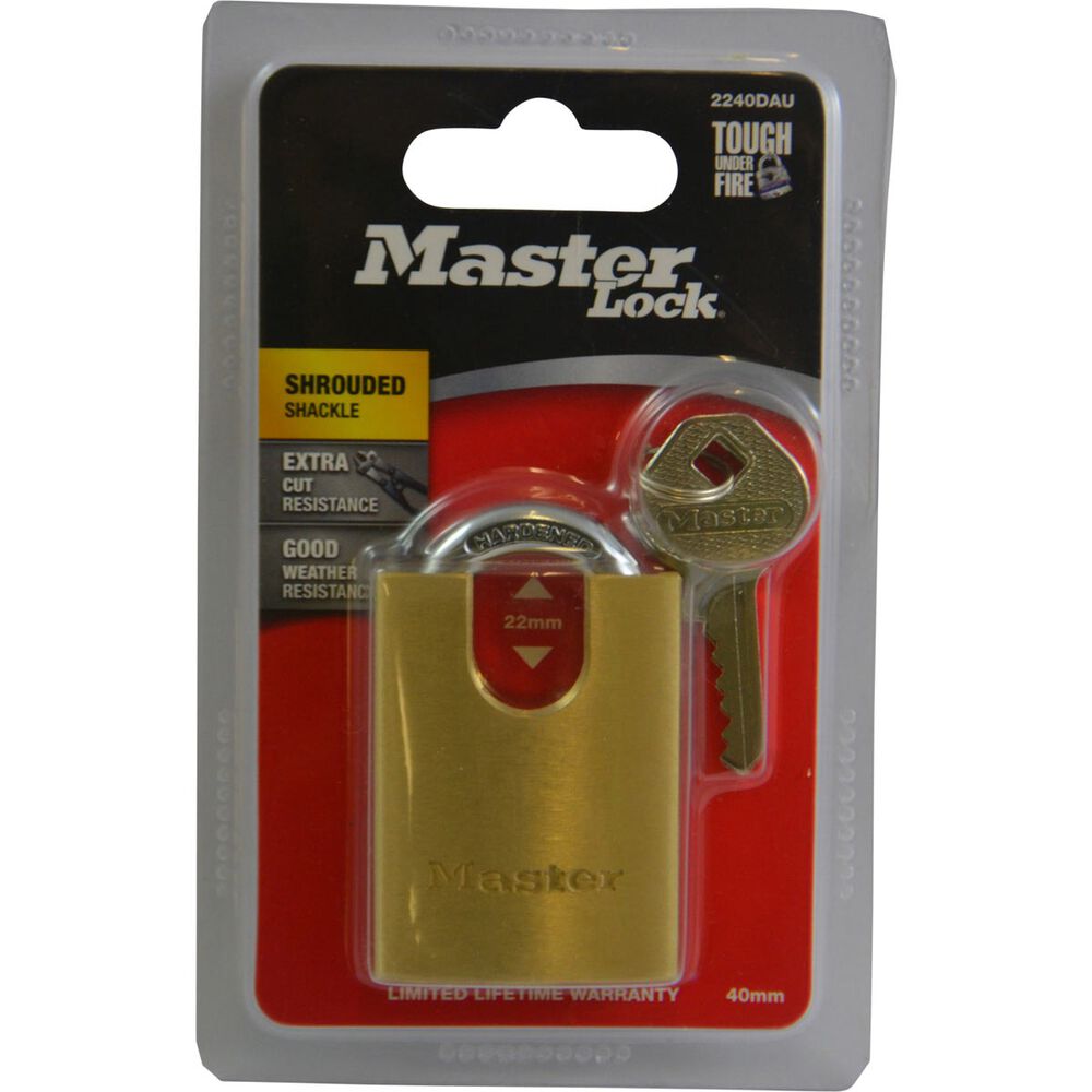 Master Lock Padlock Shrouded Brass, 40mm Supercheap Auto
