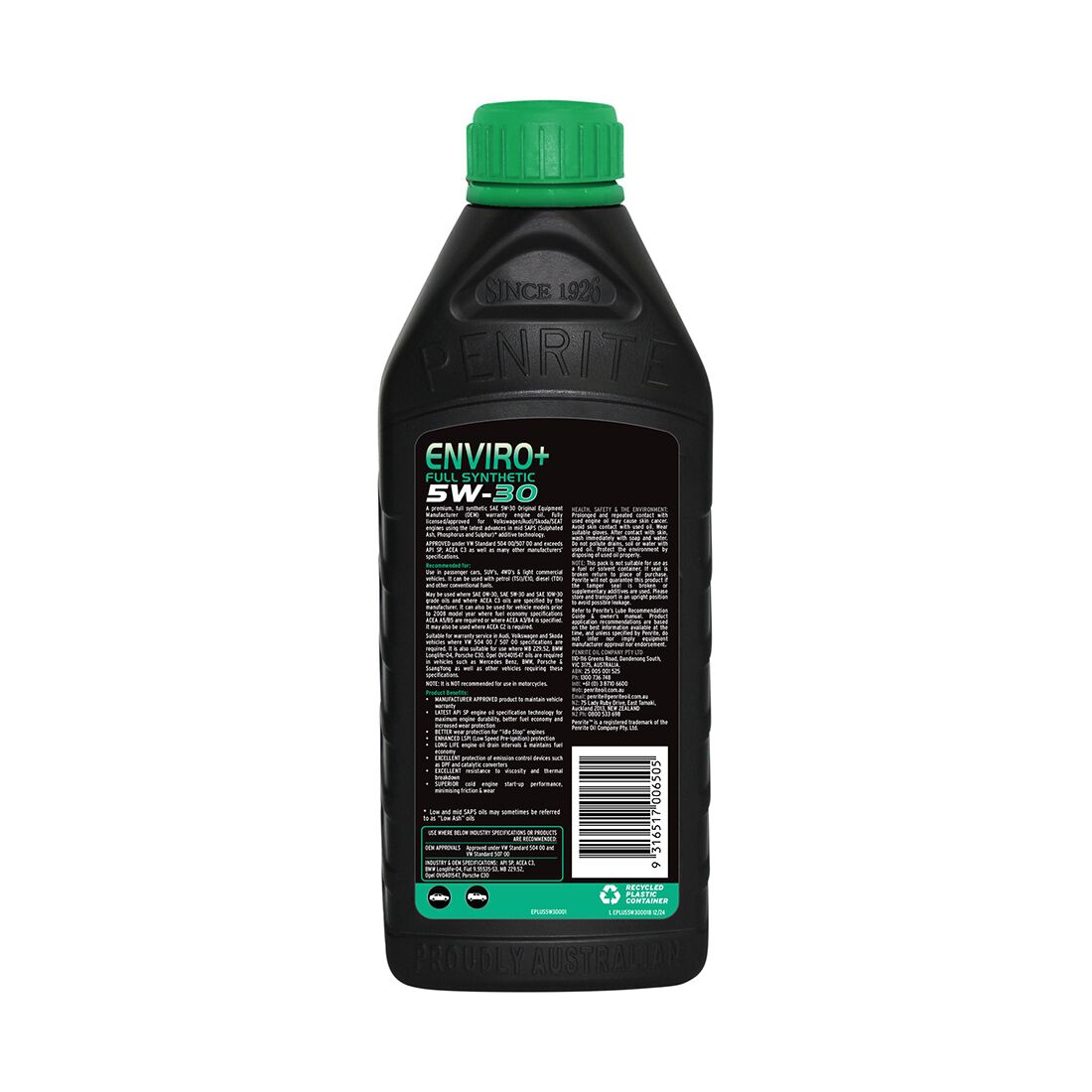 Penrite Enviro+ Engine Oil - 5W-30 1 Litre, , scaau_hi-res