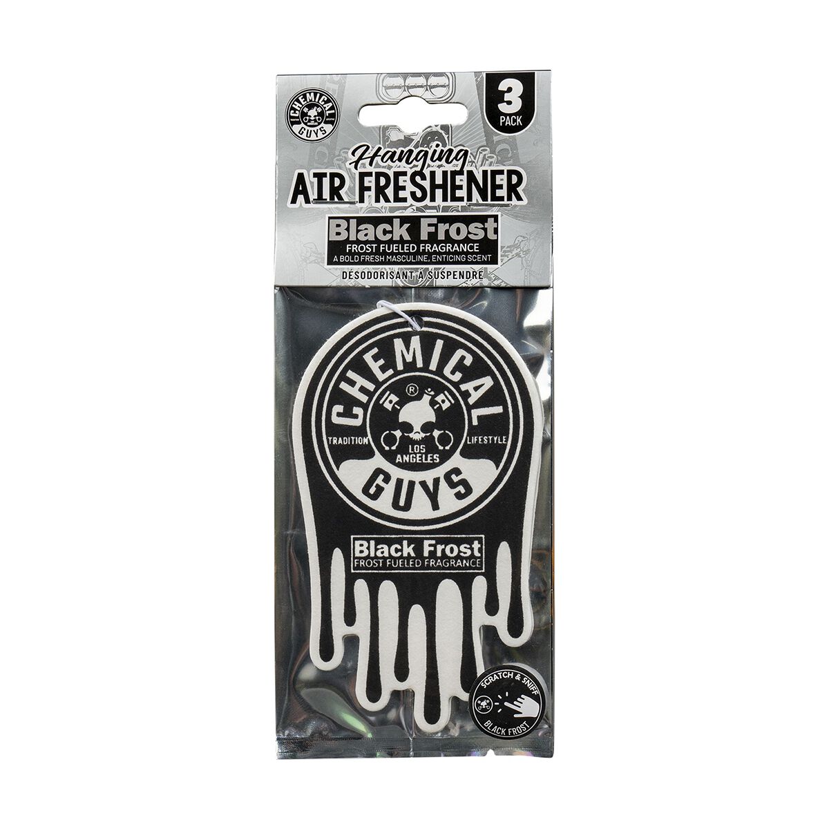 Chemical Guys Airfreshener 3 Pack Black Frost, , scaau_hi-res