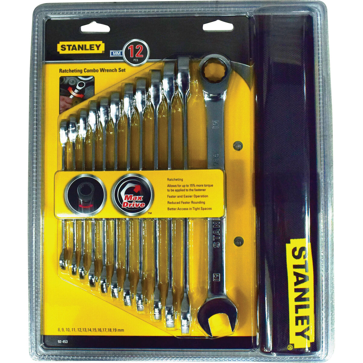 Stanley ratchet spanner set hot sale metric 12 piece