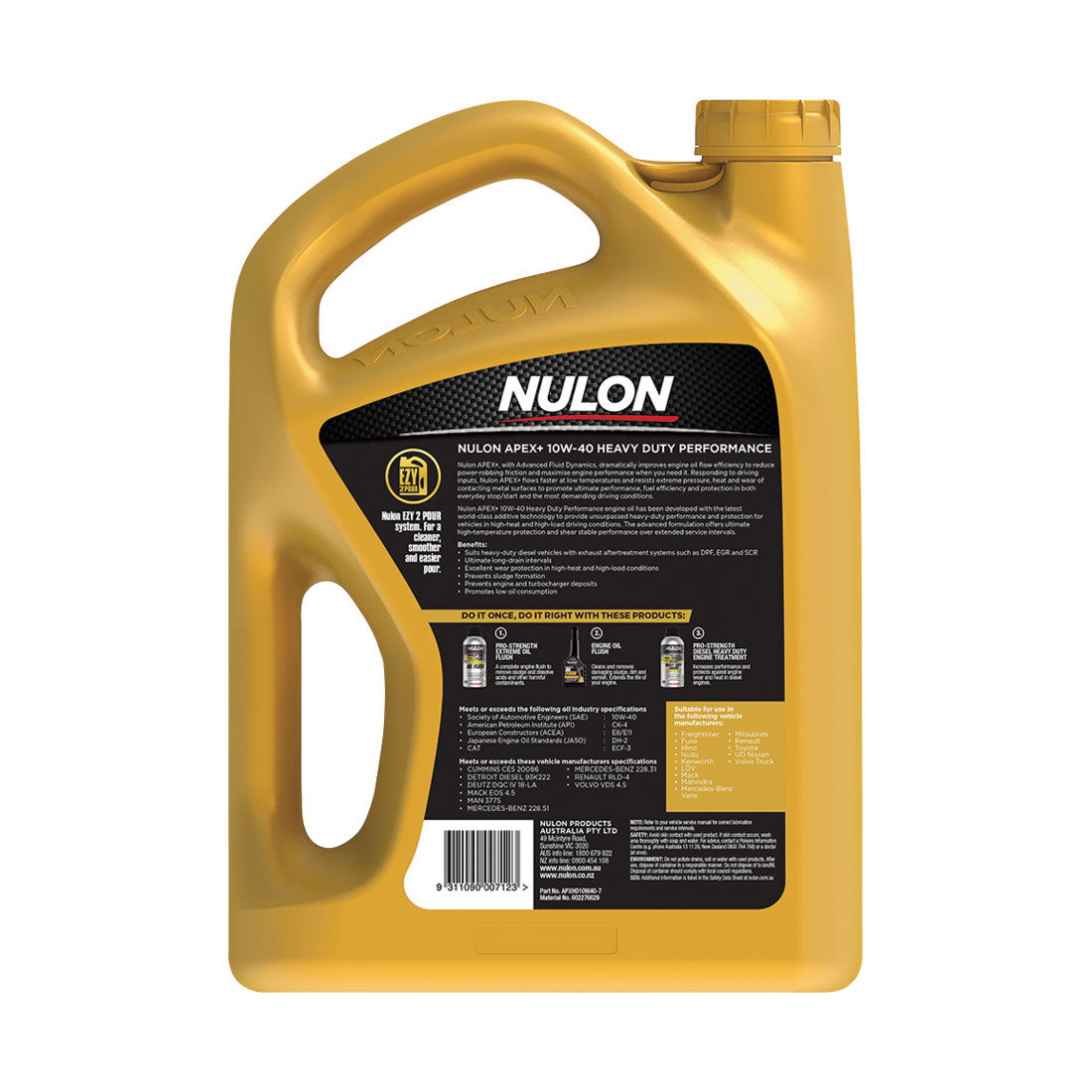 Nulon Apex+ 10W-40 Heavy Duty Diesel 7 Litre, , scaau_hi-res