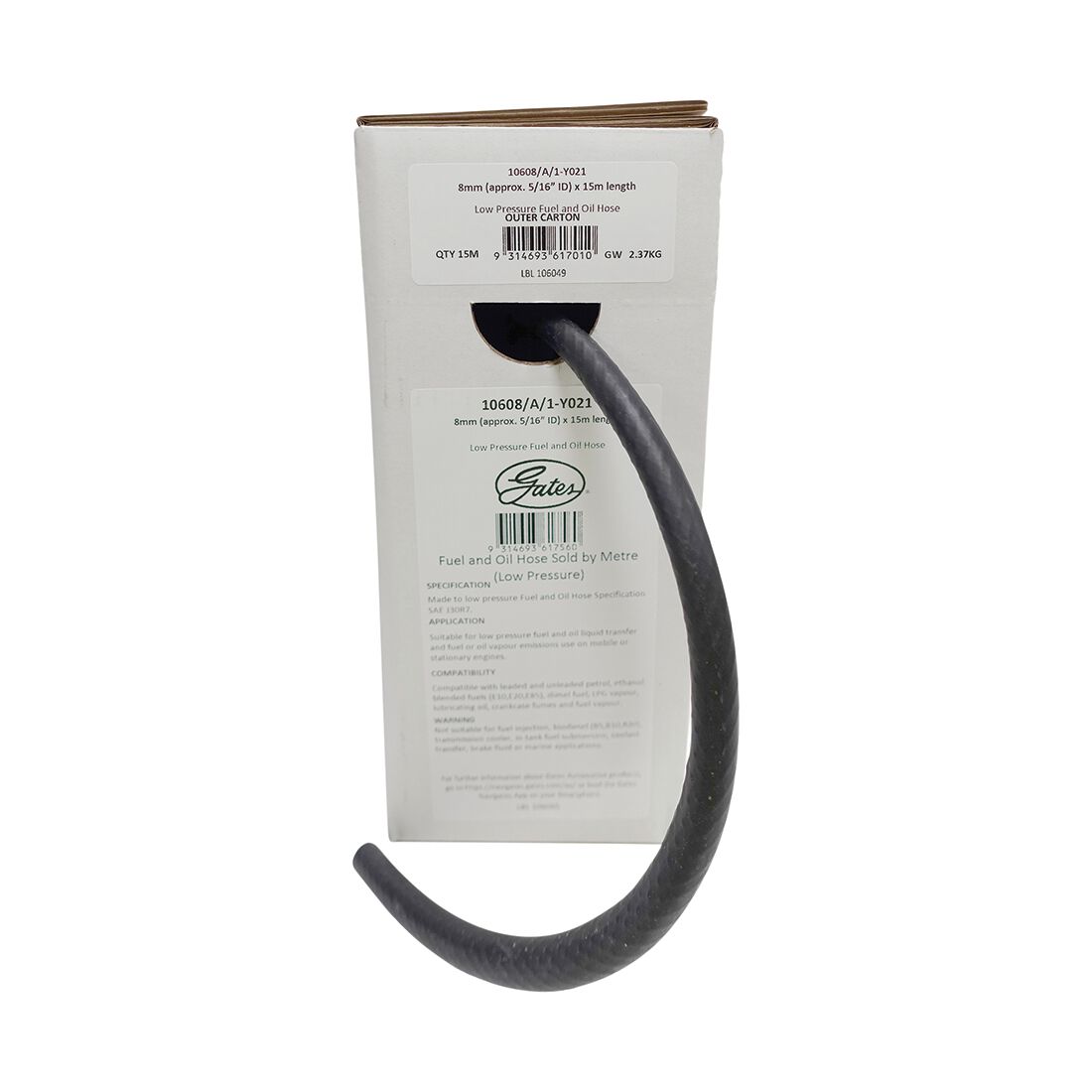 Gates 8mm Low Pressure Fuel and Oil Hose sold per metre, , scaau_hi-res