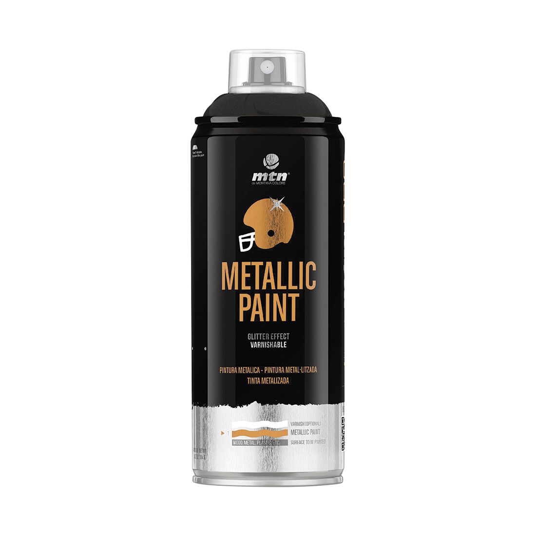 MTN Pro Metallic Black Spray Paint 400mL, , scaau_hi-res