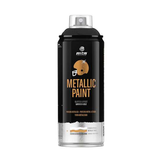 MTN Pro Metallic Black Spray Paint 400mL, , scaau_hi-res
