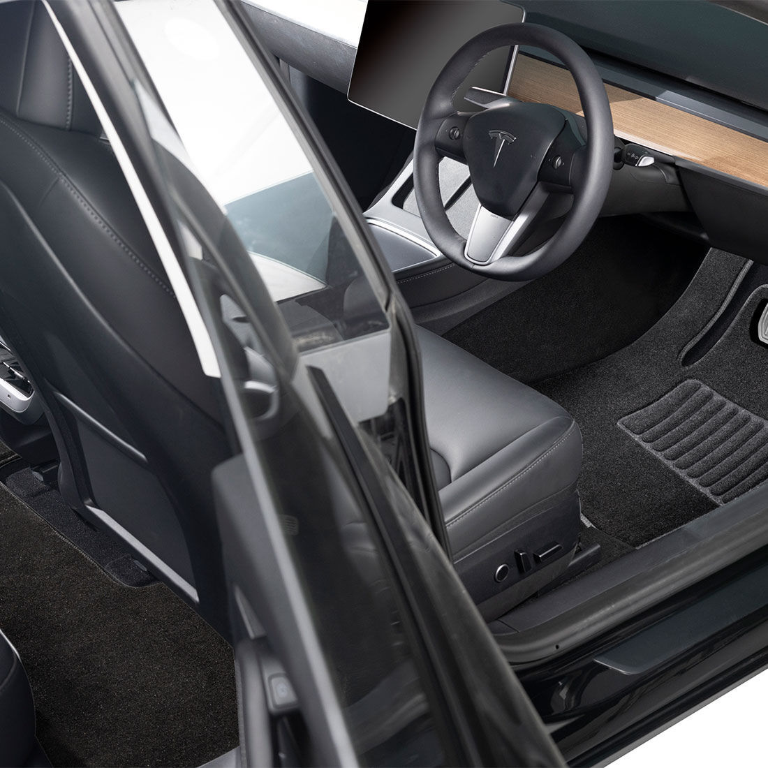 SCA Carpet Car Floor Mats - Front/Rear, Tesla Model 3 2019-23, Black, , scaau_hi-res