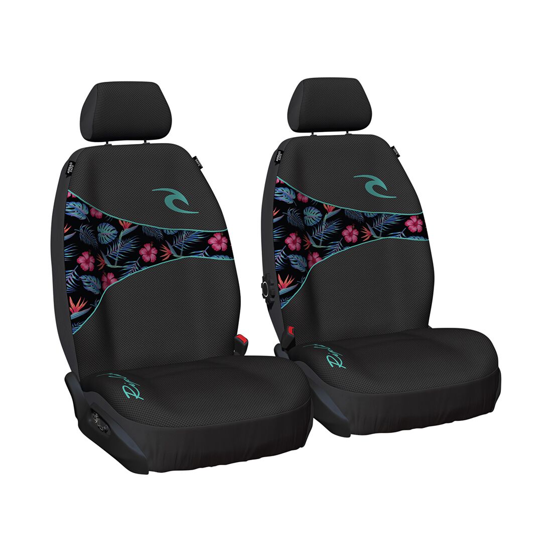 Rip Curl Tropical Floral Micro Mesh Seat Covers Adjustable Headrests Airbag Compatible, , scaau_hi-res