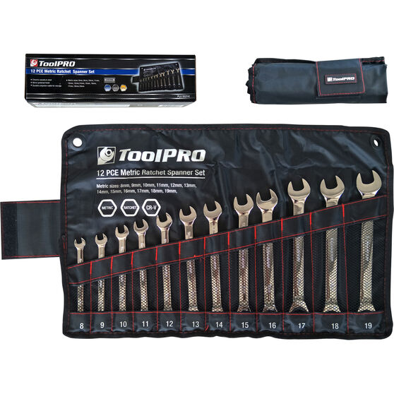 Toolpro Ratchet Spanner Set Metric 12 Piece Supercheap Auto