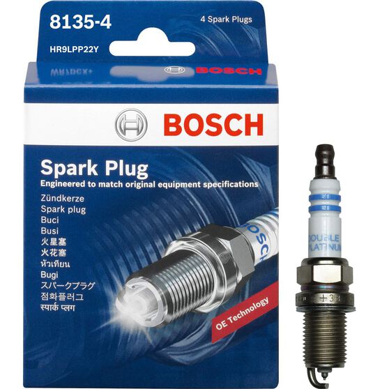 Bosch Double Platinum Spark Plug 8135-4 4 Pack, , scaau_hi-res