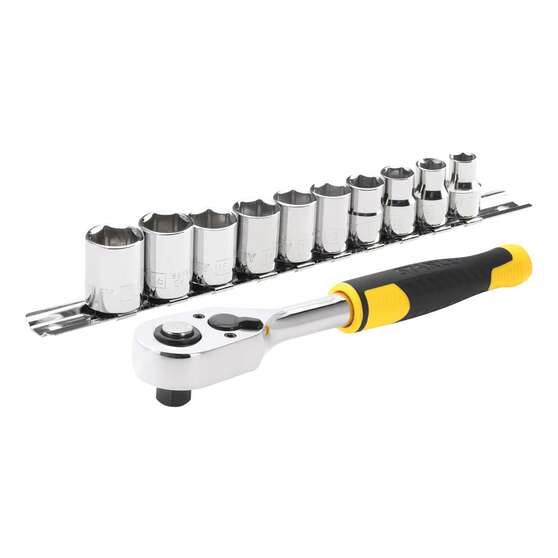Stanley Socket Set 3/8" Drive Metric 11 Piece, , scaau_hi-res