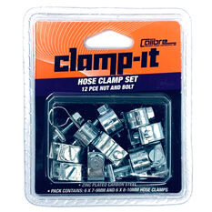 Calibre Hose Clamps - Zinc Plated, 12 Pieces, 7-9mm & 8-10mm, , scaau_hi-res