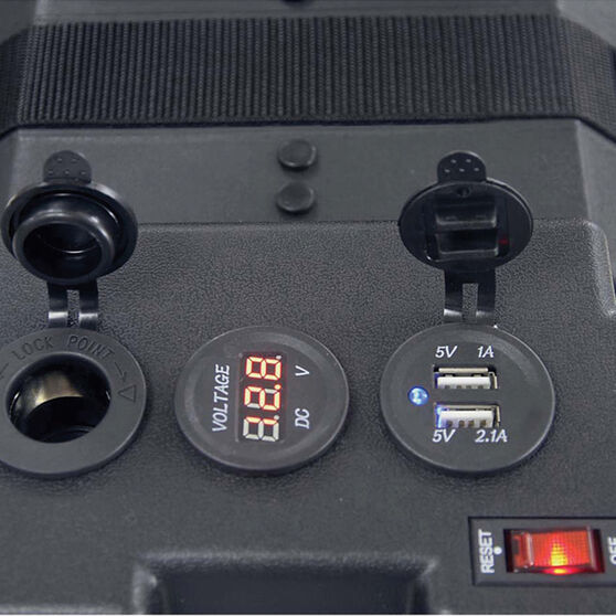 XTM Powered Battery Box with USB & Accessory Socket Supercheap Auto