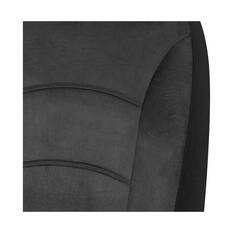 SCA Suede Velour Seat Covers Black Adjustable Headrests Rear Bench 06H, , scaau_hi-res