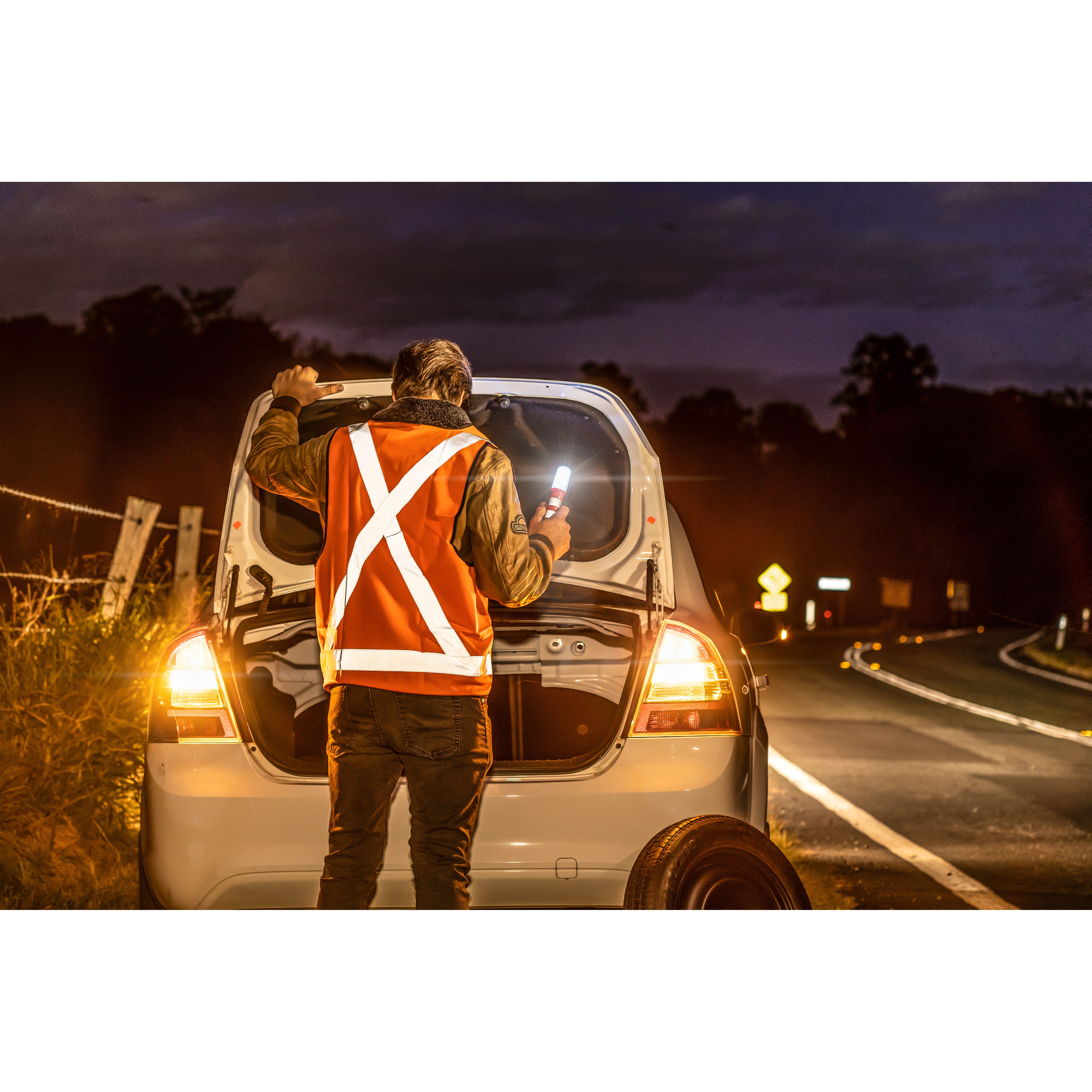 Trafalgar Hi-Vis Day Night Safety Vest Orange Large, , scaau_hi-res