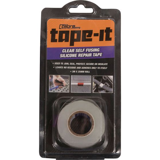 Calibre Tape-It Self-Fusing Silicone Tape - Clear, 3m x 25mm, , scaau_hi-res