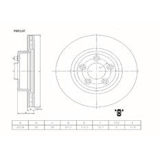 Bosch Disc Brake Rotor - Single, PBR2107, , scaau_hi-res