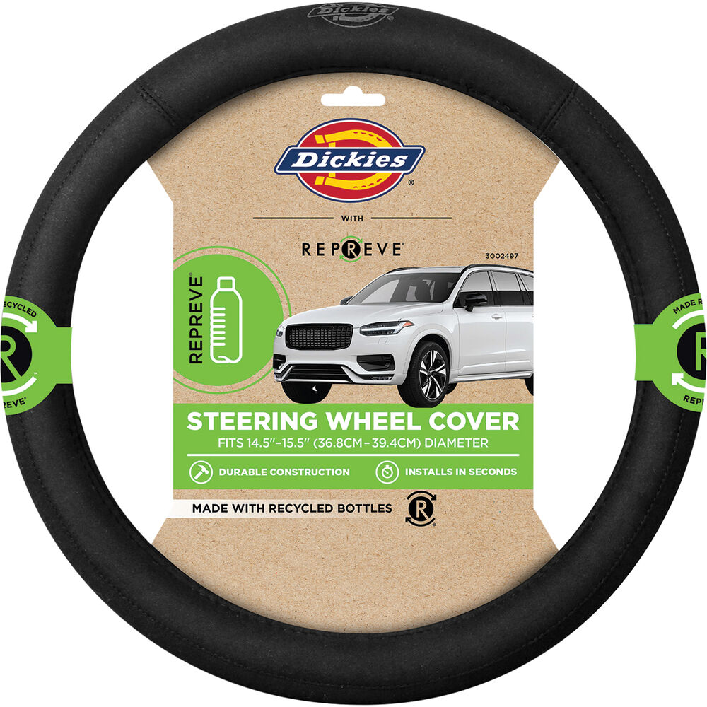 Dickies Repreve Ramone Brushed Poly Steering Wheel Cover Black 380mm
