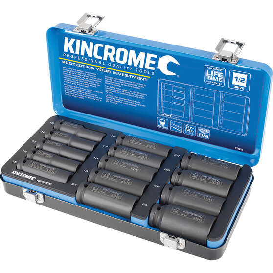 Kincrome Impact Deep Socket Set Metric 1/2" Drive 14 Piece, , scaau_hi-res