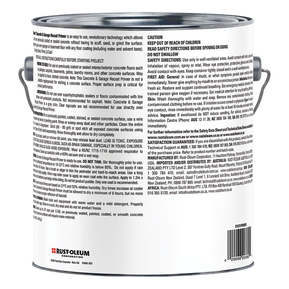 Rustoleum Garage Floor Paint, Primer 3.78 Litre Supercheap Auto