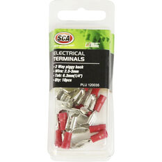 SCA Electrical Terminals - 2 Way Piggy Back, Red, 6.3mm, 10 Pack, , scaau_hi-res