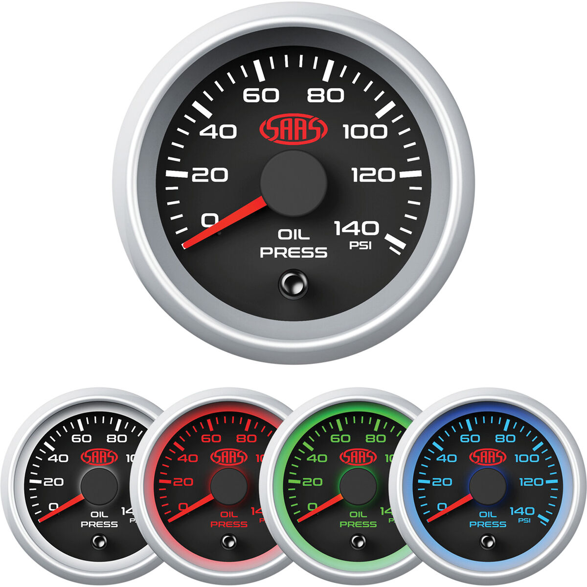 SAAS Oil Pressure Gauge Black 52mm Supercheap Auto