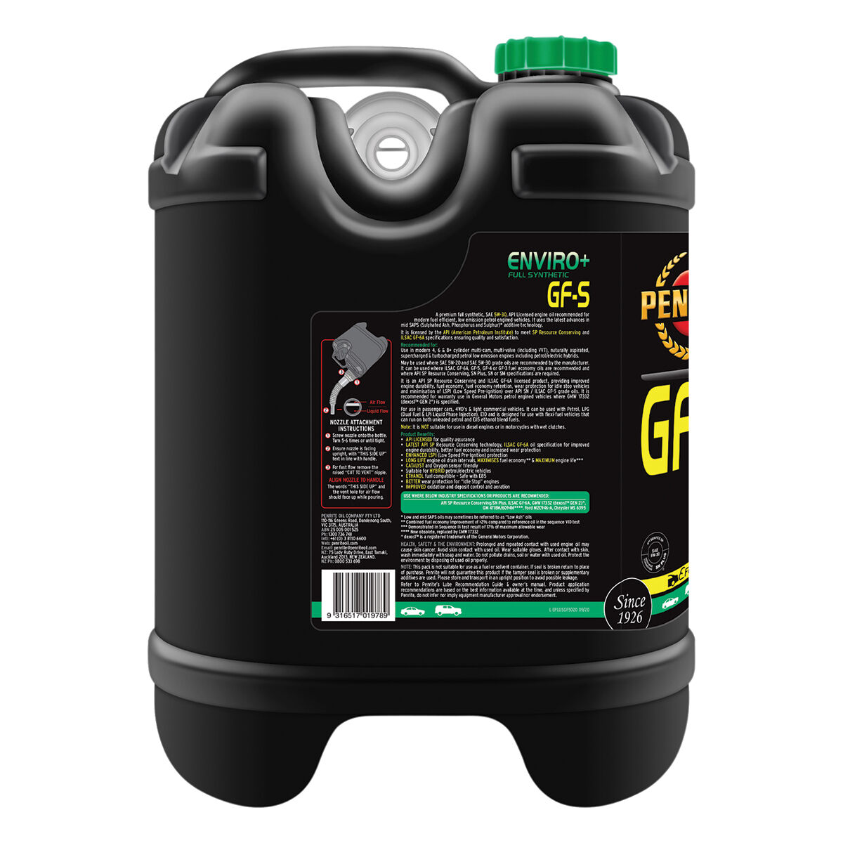 Penrite Enviro+ GF-S Engine Oil 5W-30 20 Litre, , scaau_hi-res
